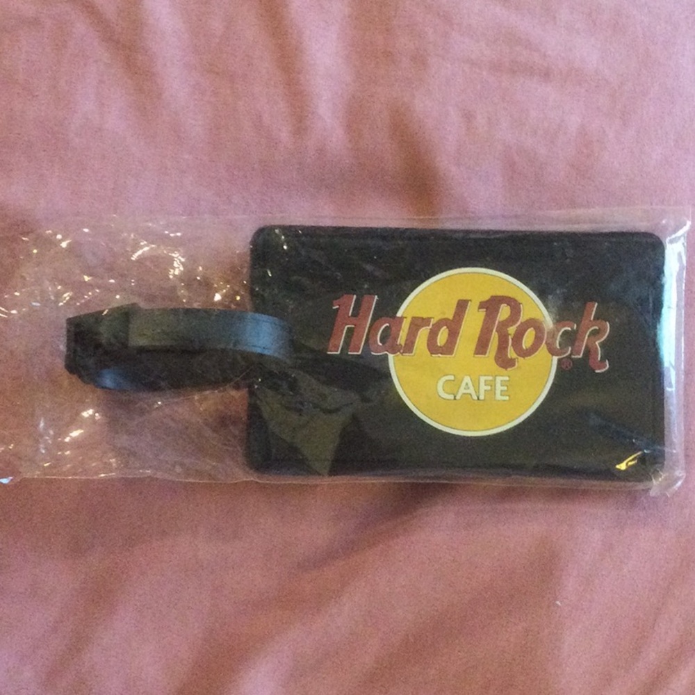 Hard Rock Cafe Black Luggage Tag y2k